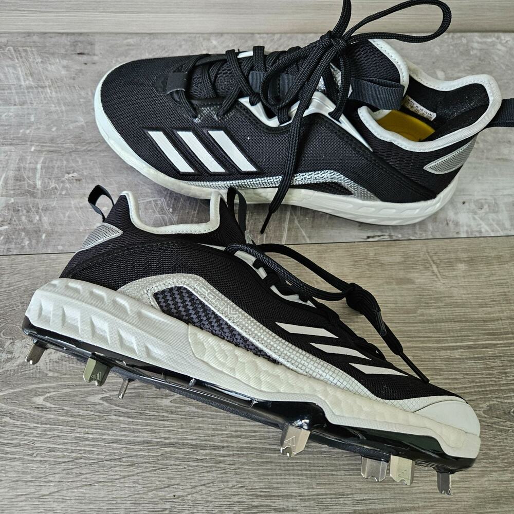 Adidas Icon 6 Bounce TPU‎ Metal Cleats Baseball Black White Mens Size 7.5 New